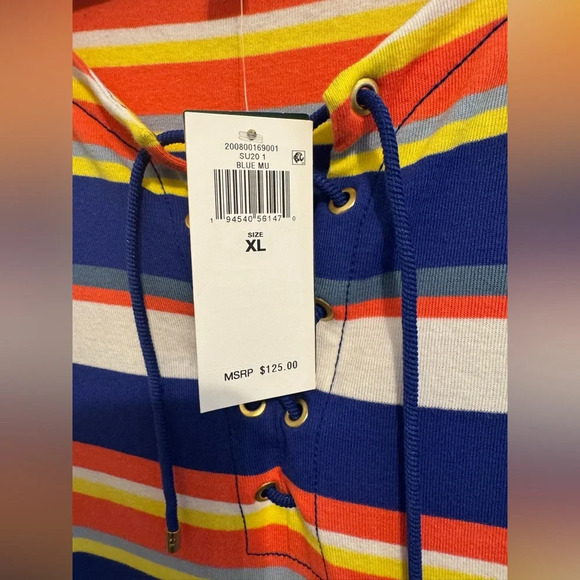 BRAND NEW Lauren Ralph Lauren's slim-fitting  midi dress size XL blue coral NWT - Picture 9 of 15